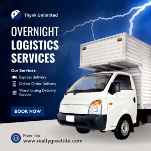 Blue And Grey Modern Overnight Logistics Services Instagram Post