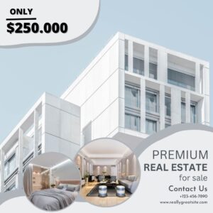 Blue Modern Premium Real Estate Instagram Post