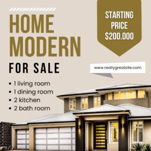 Brown Modern Real Estate Sale Facebook Post