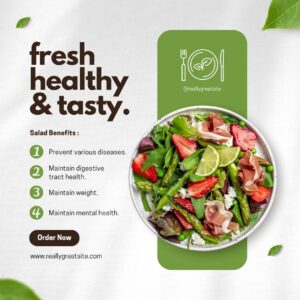 Green Minimalist Food Healthy Salad Benefits Instagram Post