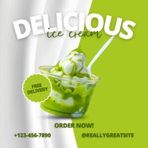 Green and White Creative Minimalist Ice Cream Product Promotion Instagram Post