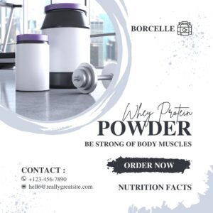 Grey and White Modern Whey Protein Powder Product Instagram Post