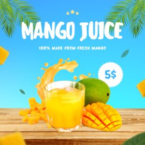 Orange Aesthetic Mango Juice Sale Instagram Post